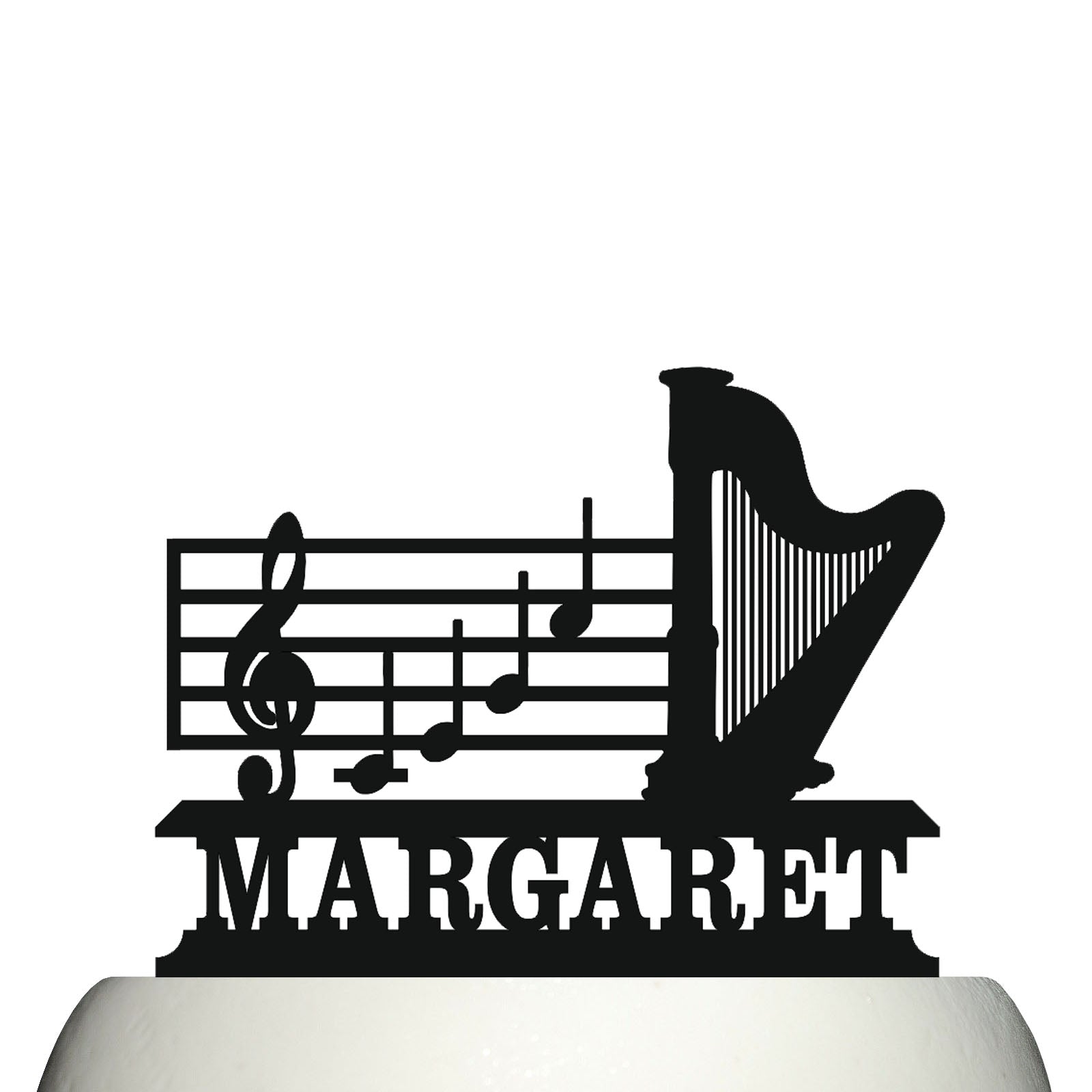 harp cake topper decorations personalized acrylic