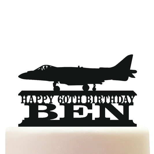 British Harrier Jump Jet Fighter Plane Cake Topper Decorations Personalized Acrylic