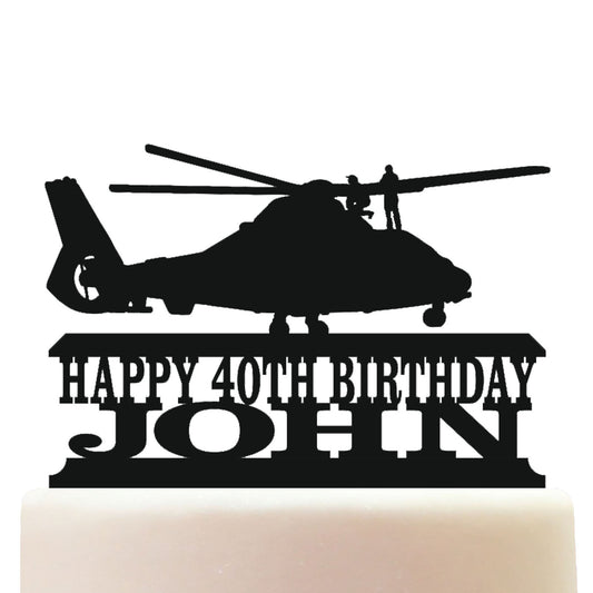 helicopter mechanic cake topper decorations personalized acrylic