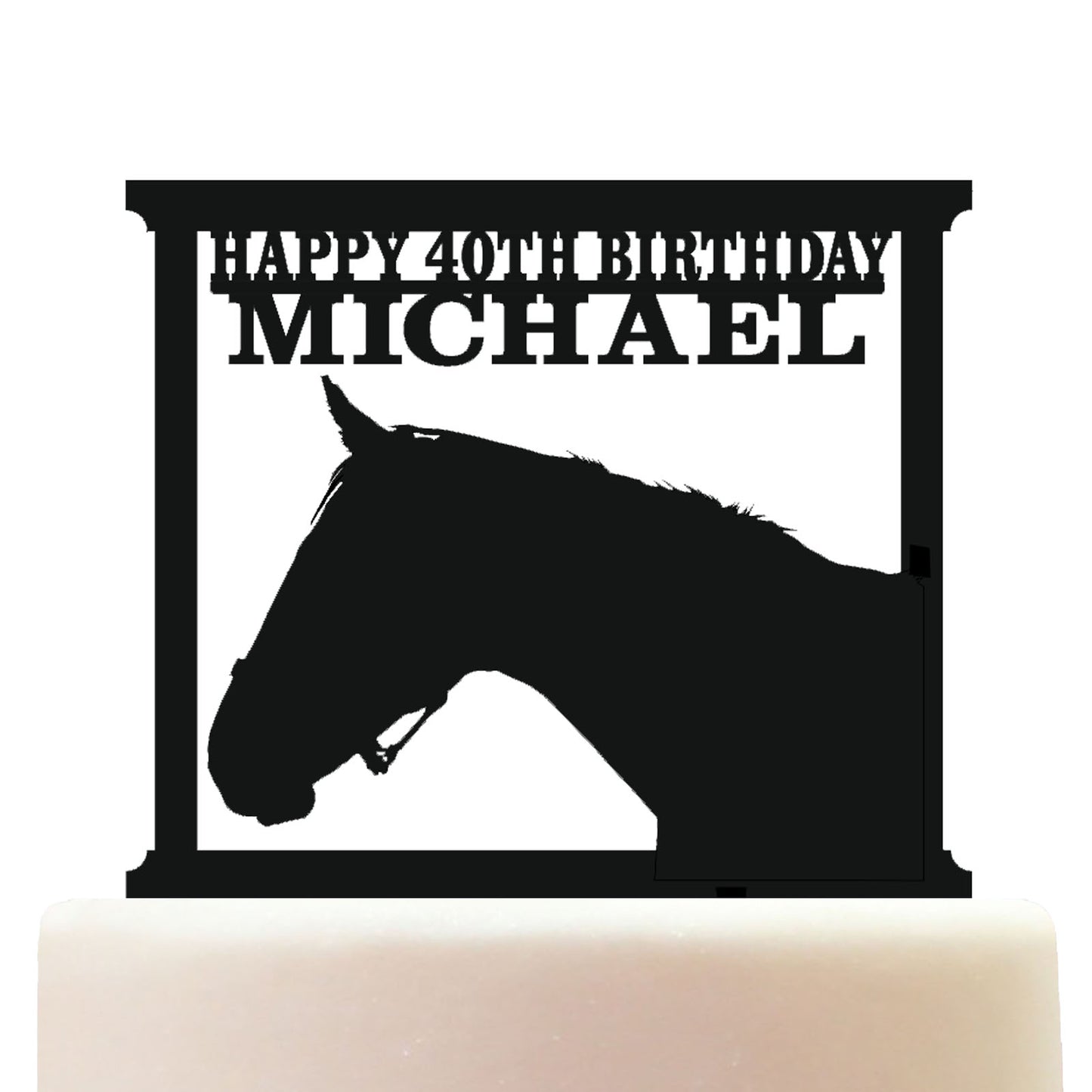 Horse Framed Portrait Cake Topper Decorations Personalized Acrylic