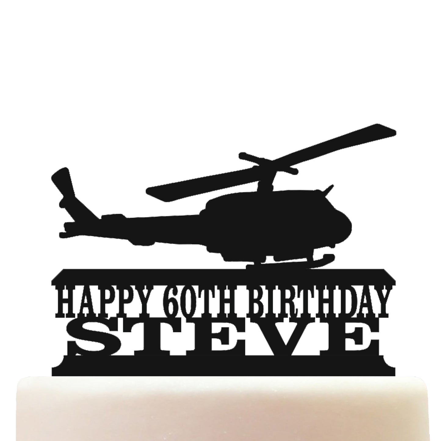 Iroquois UH-1 Helicopter Cake Topper Decorations Personalized Acrylic