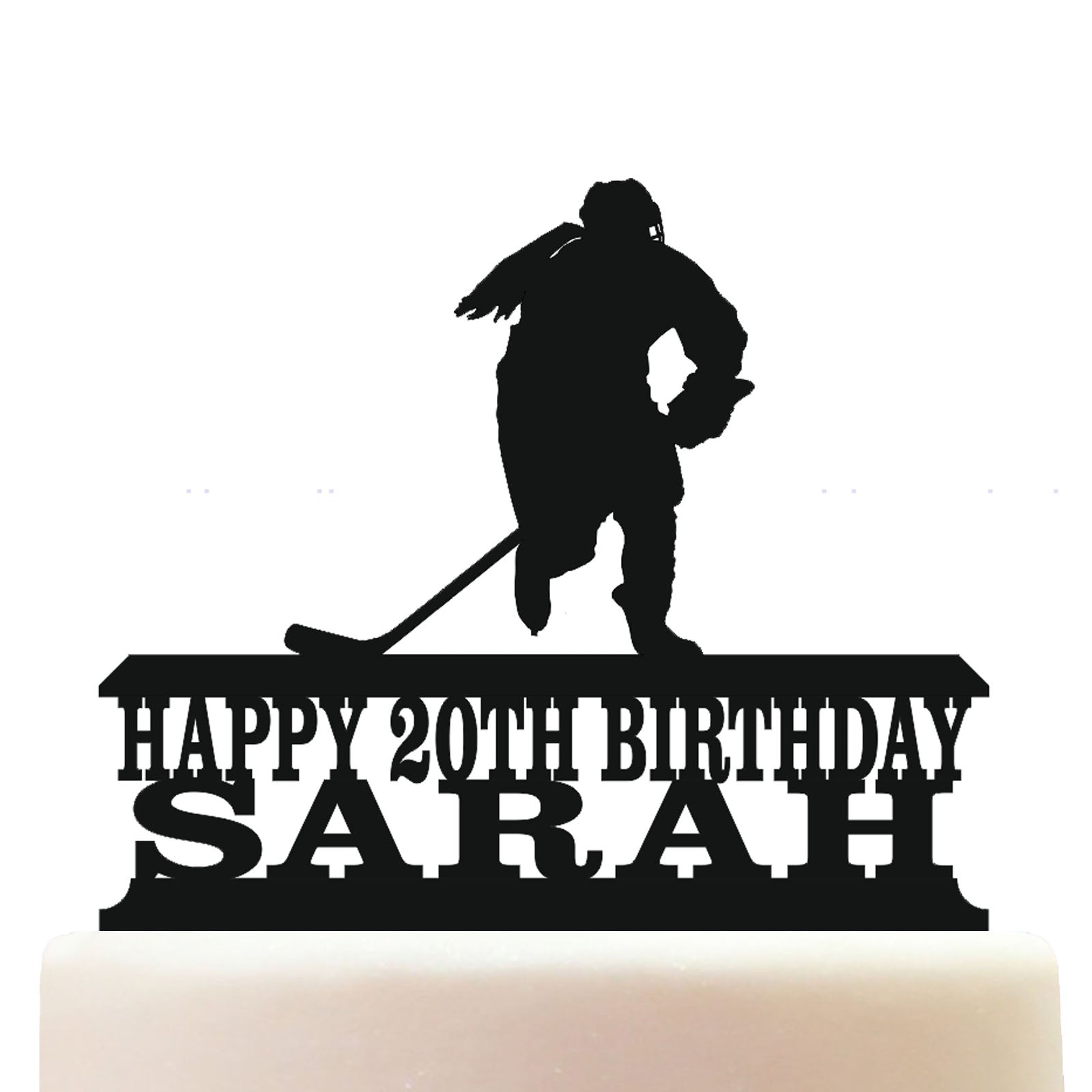 female ice hockey cake topper decorations personalized acrylic