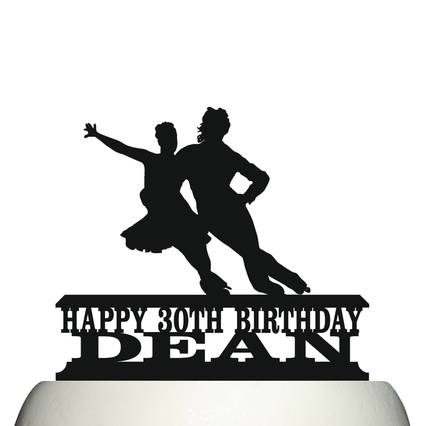 ice hockey couple cake topper decorations personalized acrylic