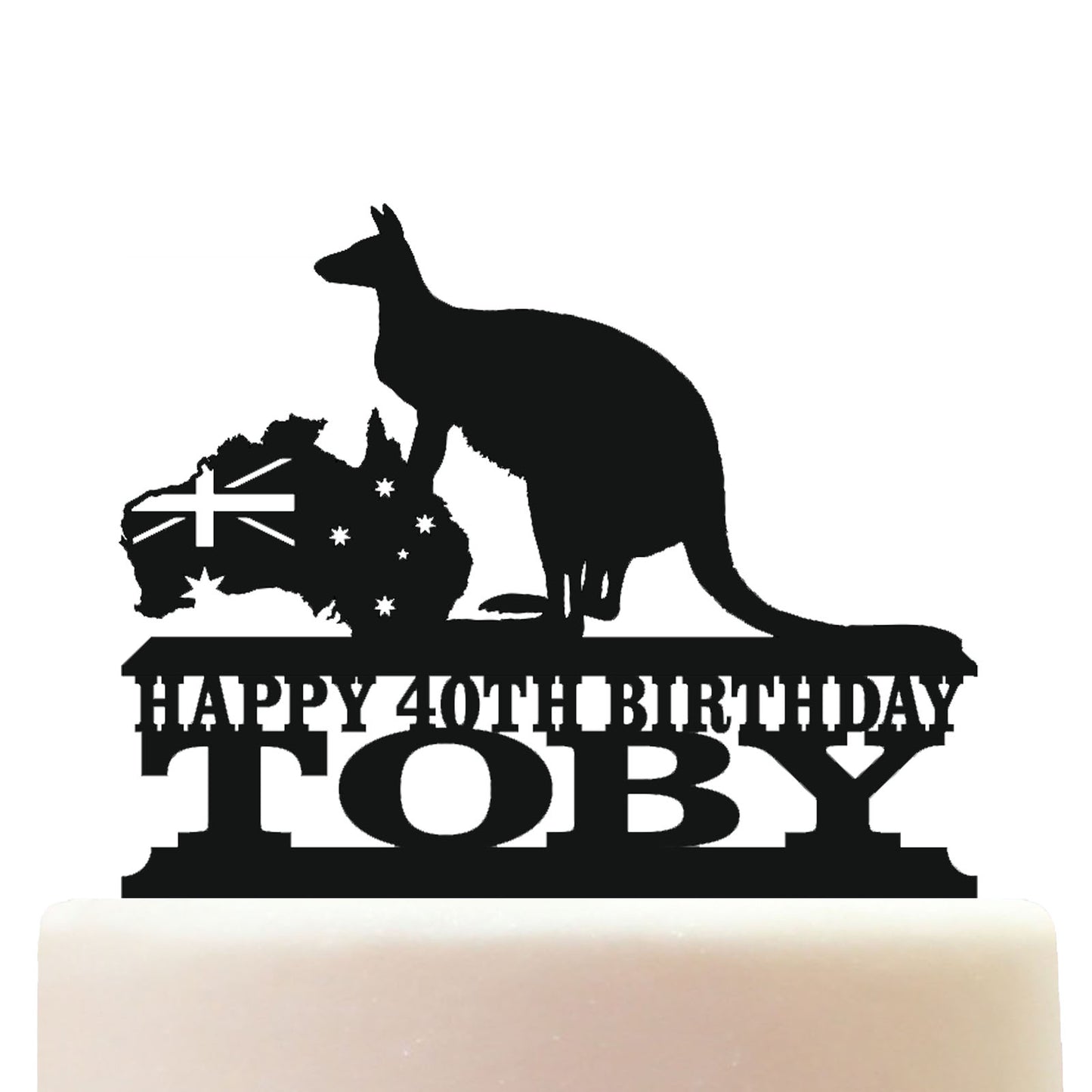 Australian Kangaroo Cake Topper Decorations Personalized Acrylic