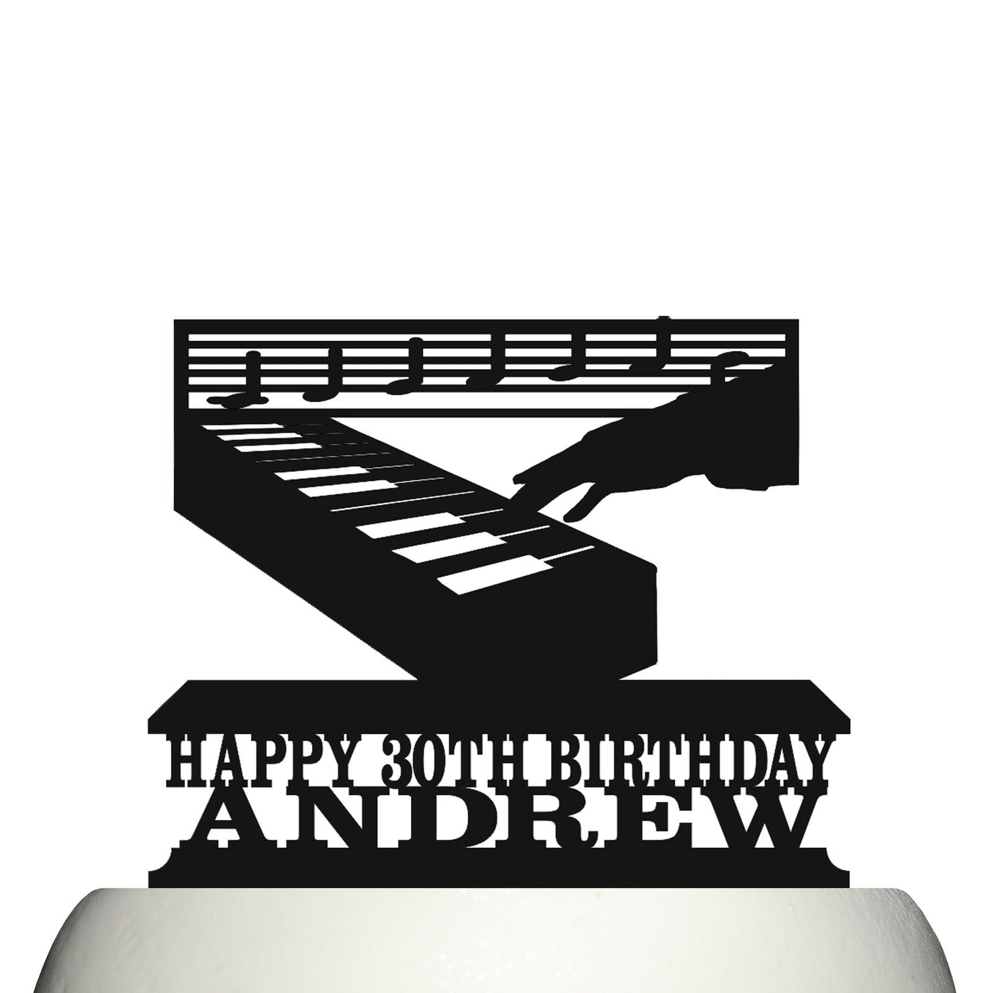 keyboard and hand cake topper decorations personalized acrylic