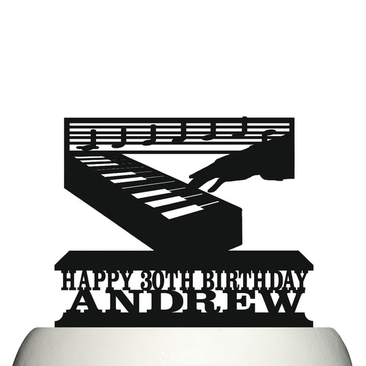 keyboard and hand cake topper decorations personalized acrylic