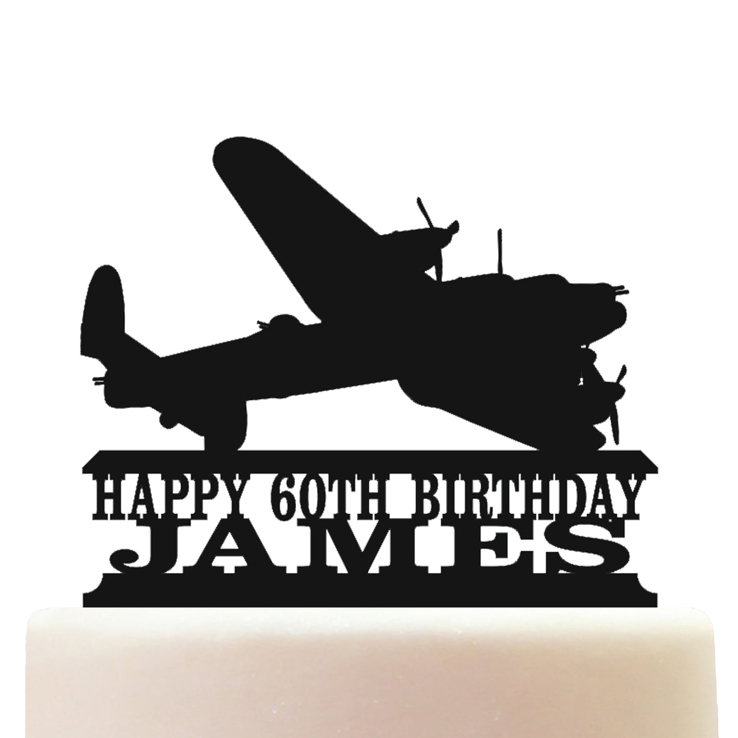 Lancaster Bomber WW2 Cake Topper Decorations Personalized Acrylic