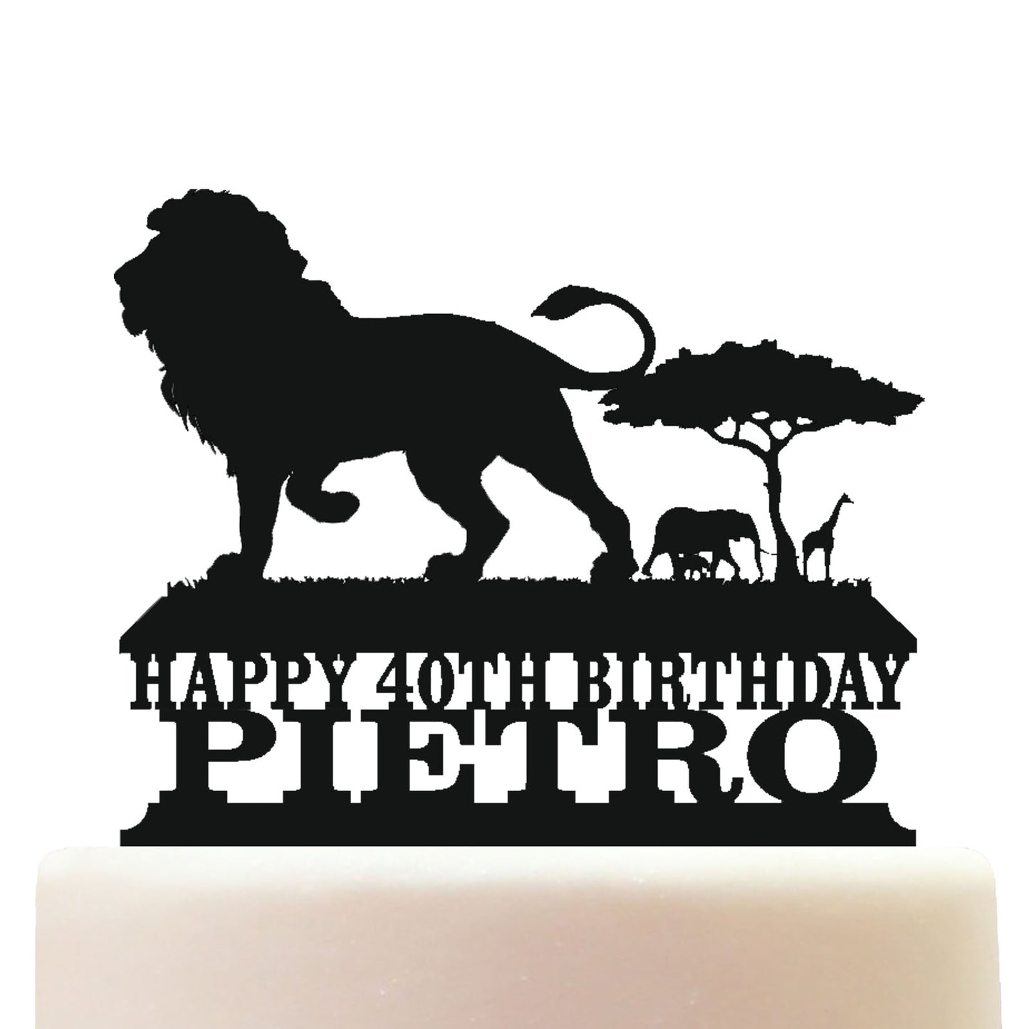 Lion Safari Cake Topper Decorations Personalized Acrylic