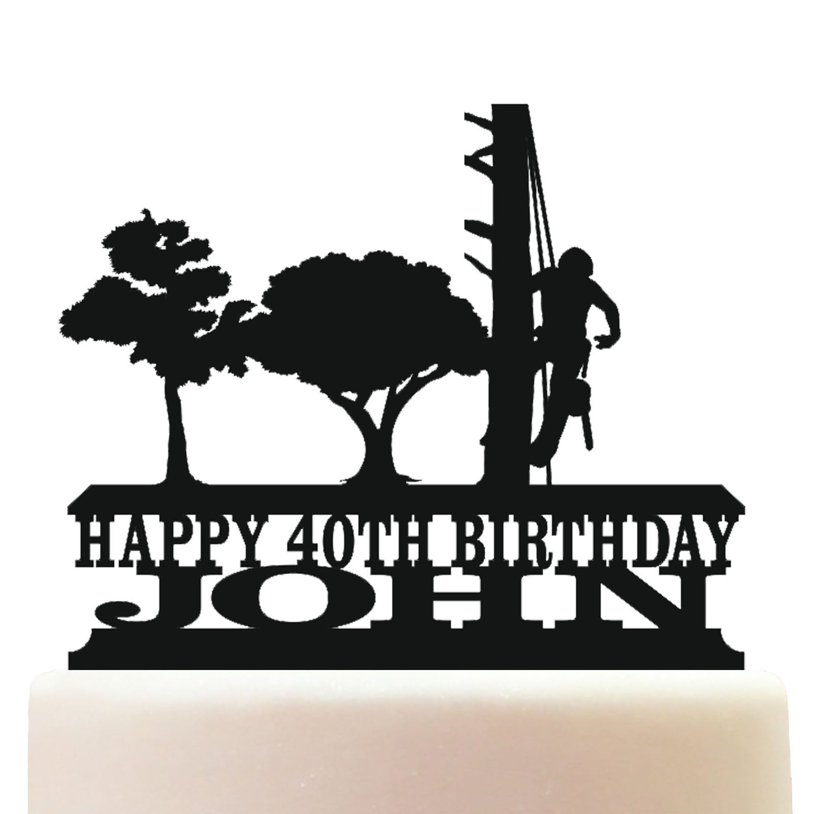 lumberjack tree surgeon cake topper decorations personalized acrylic