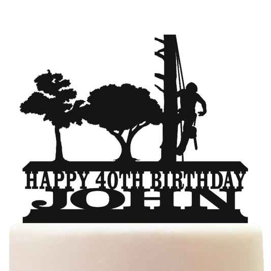 lumberjack tree surgeon cake topper decorations personalized acrylic