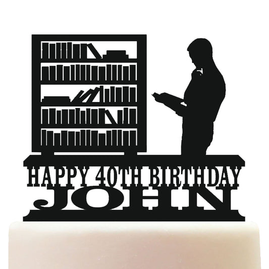 male librarian cake topper decorations personalized acrylic