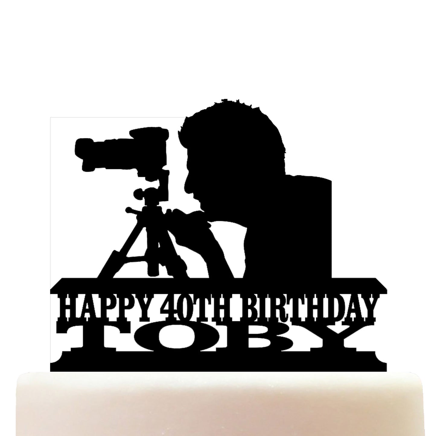 male photographer cake topper decorations personalized acrylic