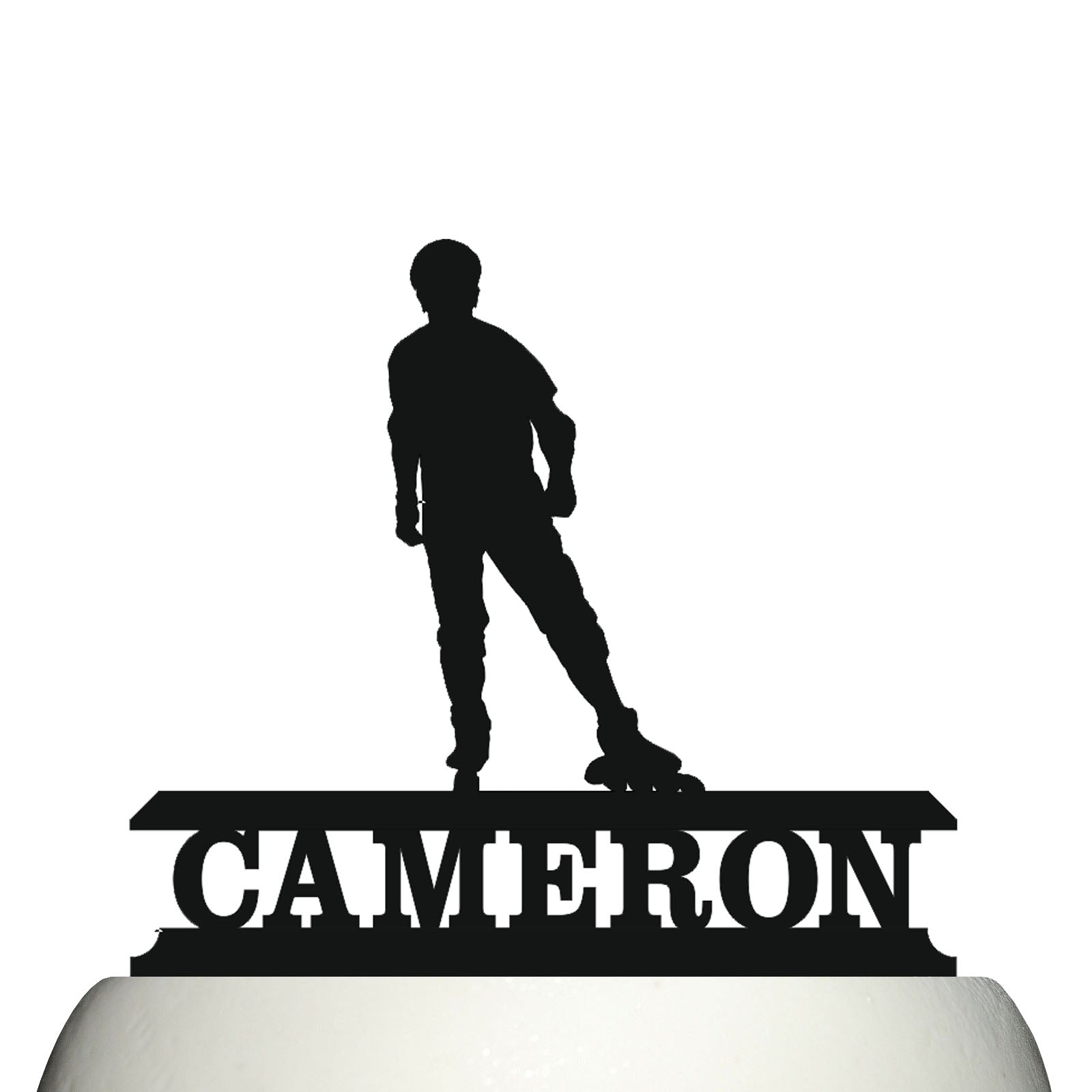 male roller skater cake topper decorations personalized acrylic