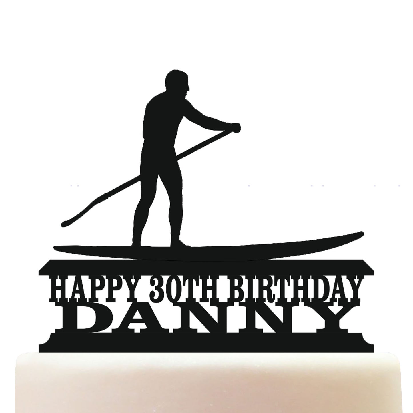 paddleboarding man cake topper decorations personalized acrylic