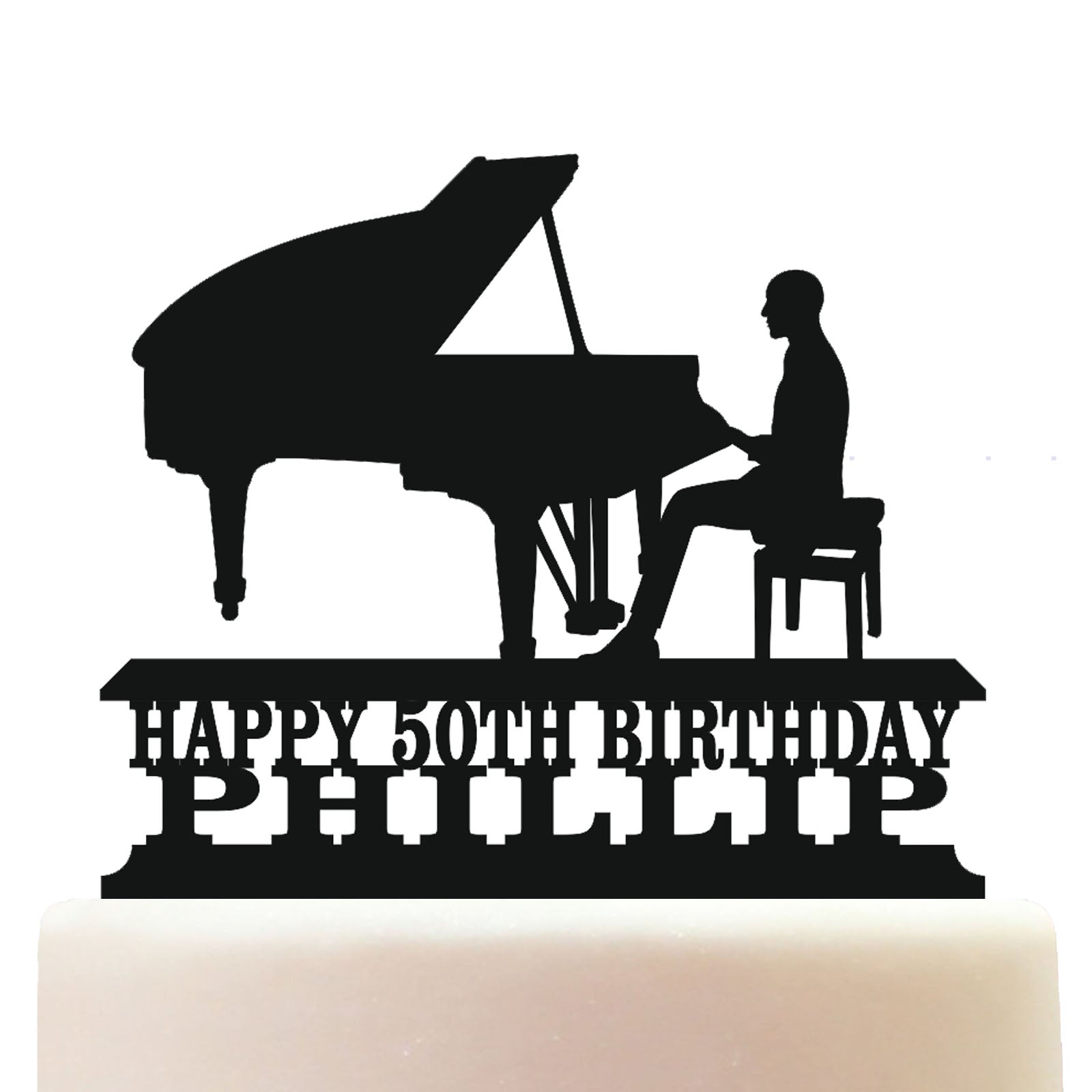 man playing piano cake topper decorations personalized acrylic