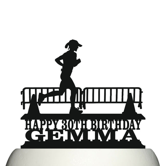 female marathon runner cake topper decorations personalized acrylic