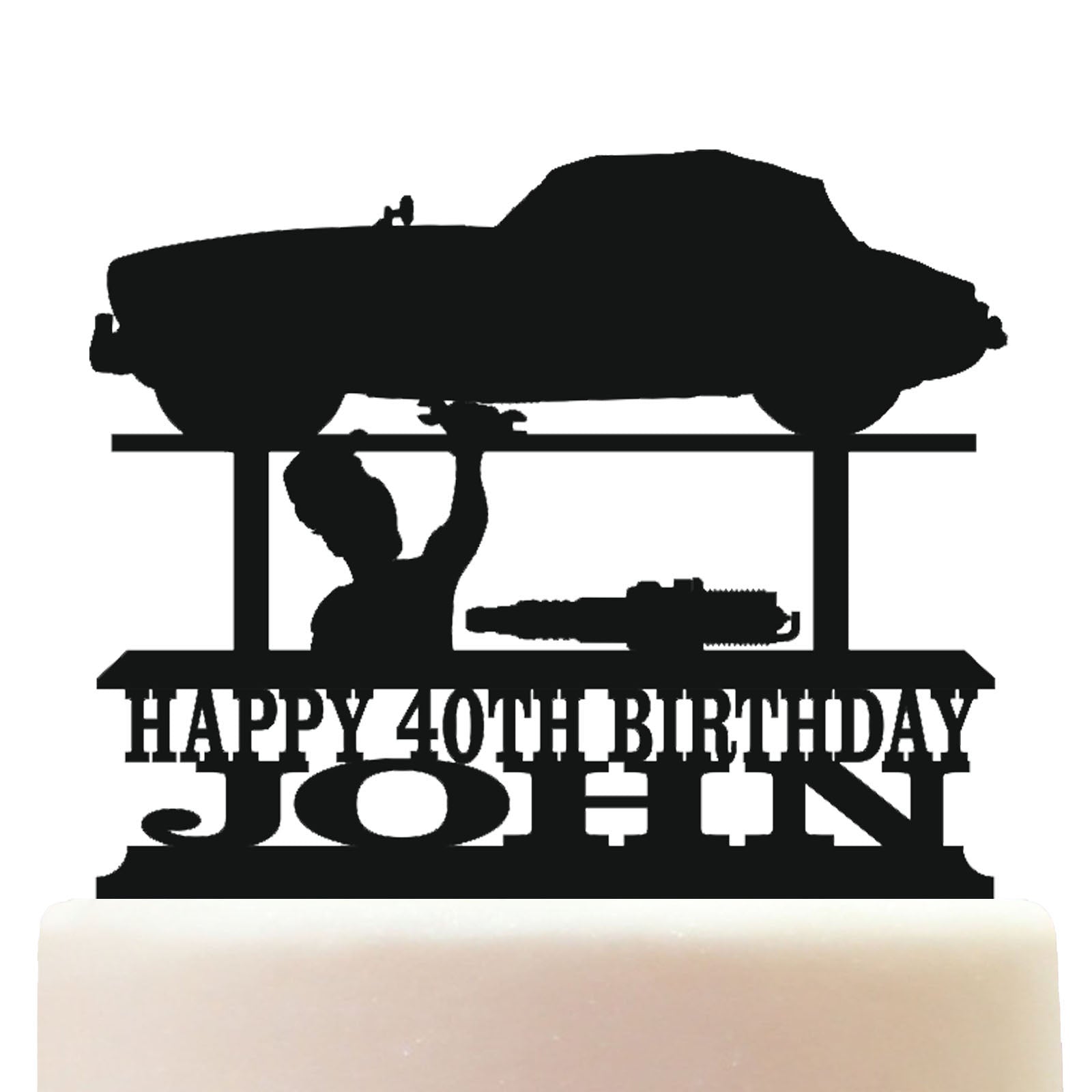 car mechanic cake topper decorations personalized acrylic