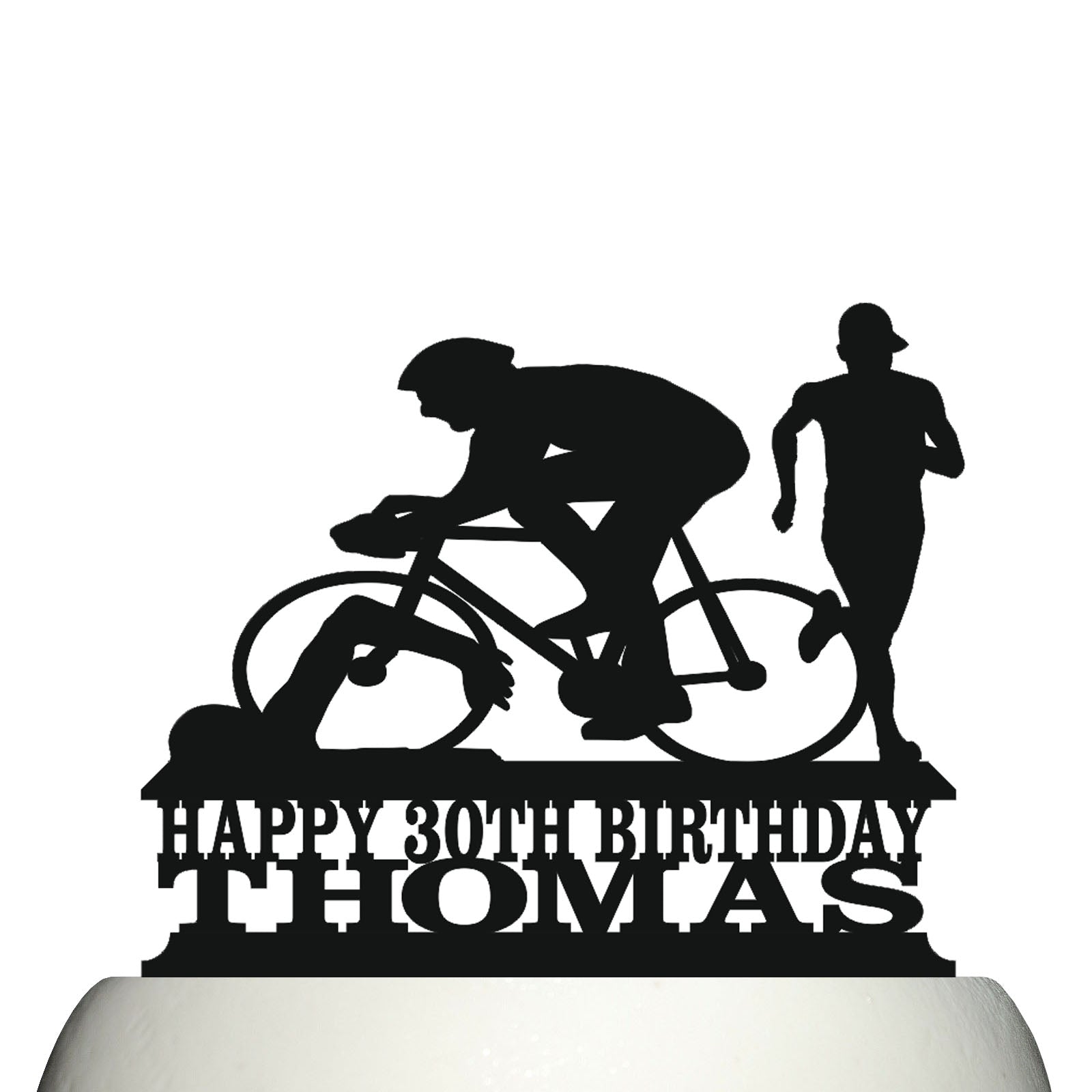 mens triathlon cake topper decorations personalized acrylic