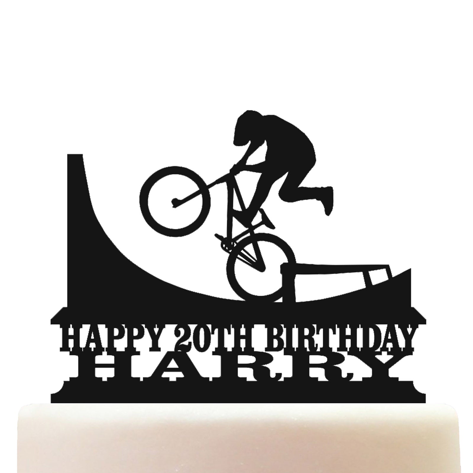 mountain bike backflip cake topper decorations personalized acrylic