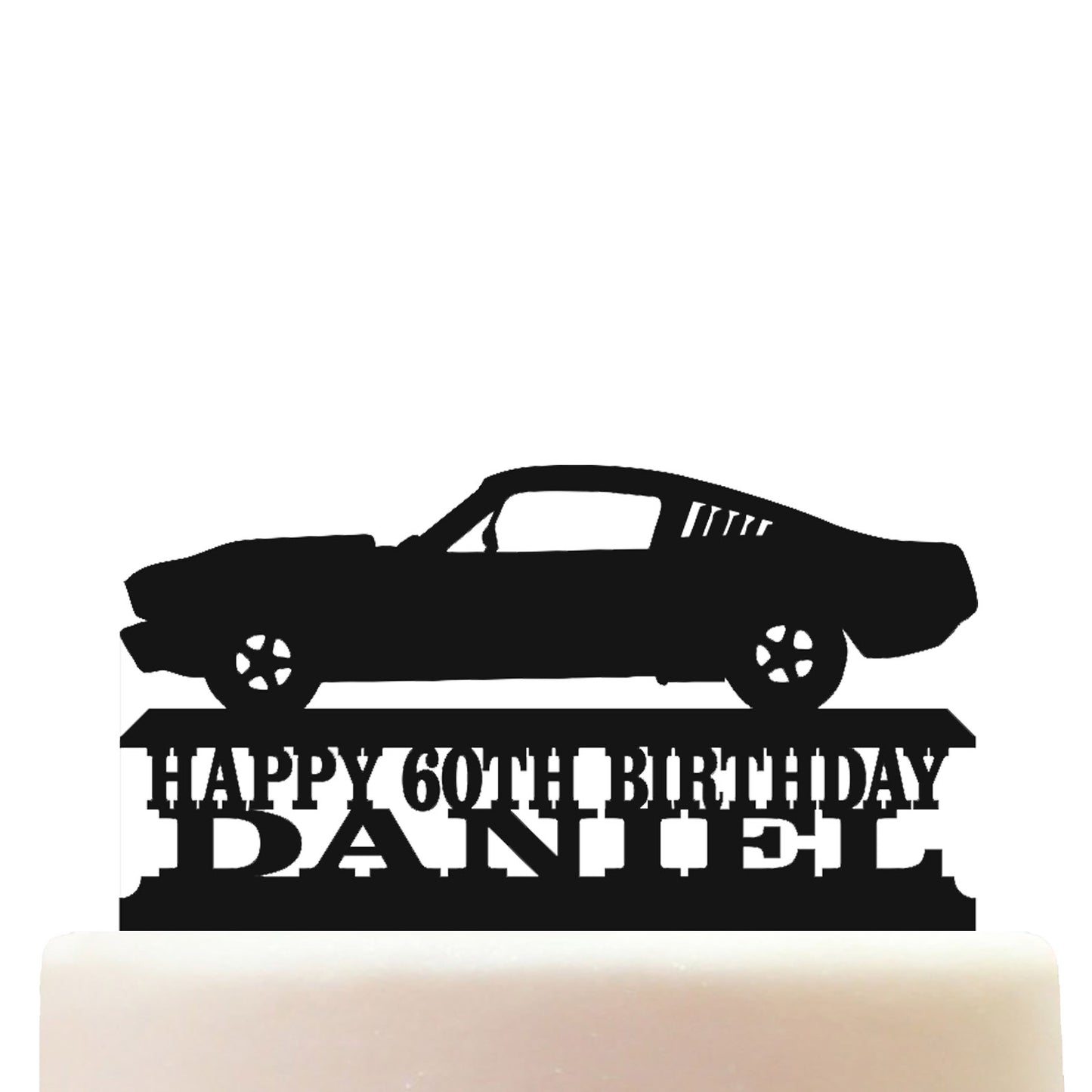 1968 Mustang Muscle Car Cake Topper Decorations Personalized Acrylic