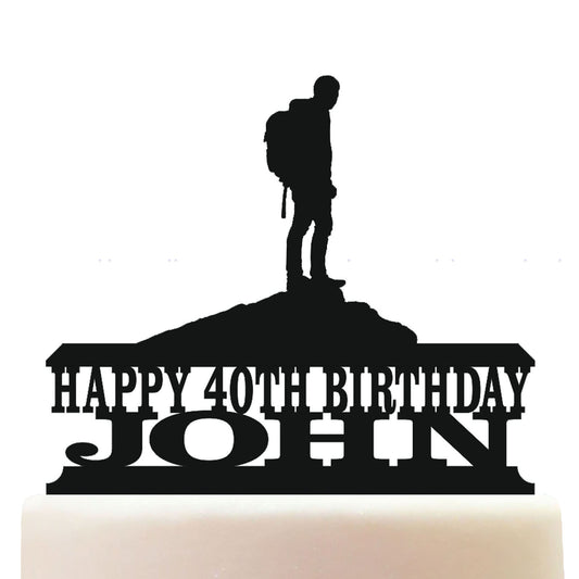 male hiking cake topper decorations personalized acrylic