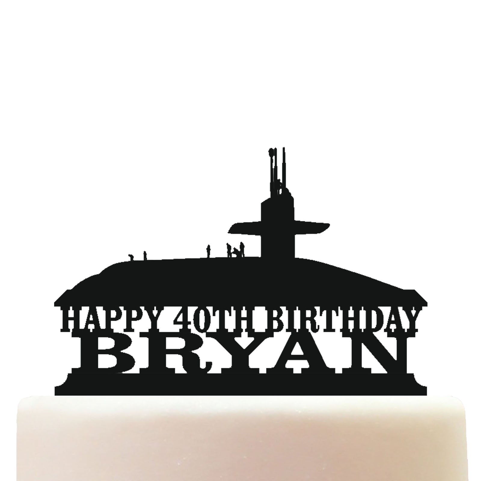 Navy Nuclear Submarine Cake Topper Decorations Personalized Acrylic