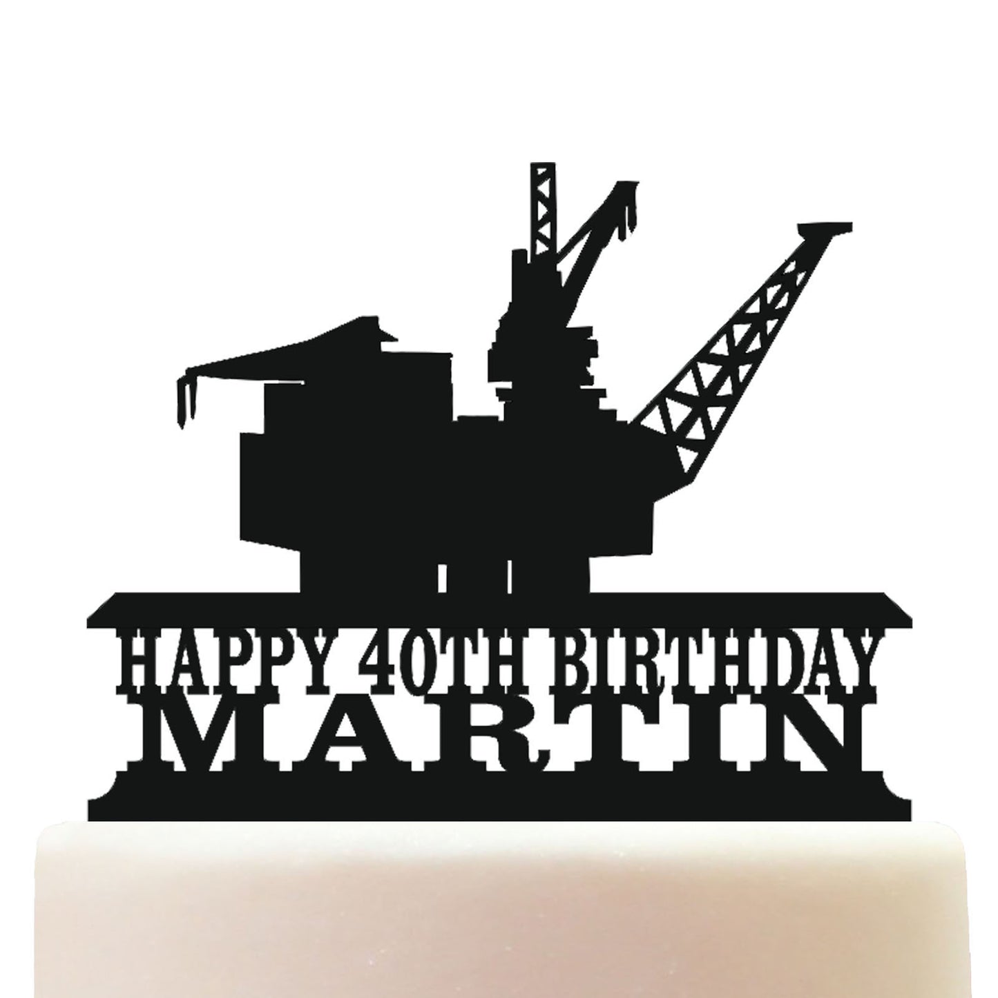 offshore oil rig cake topper decorations personalized acrylic