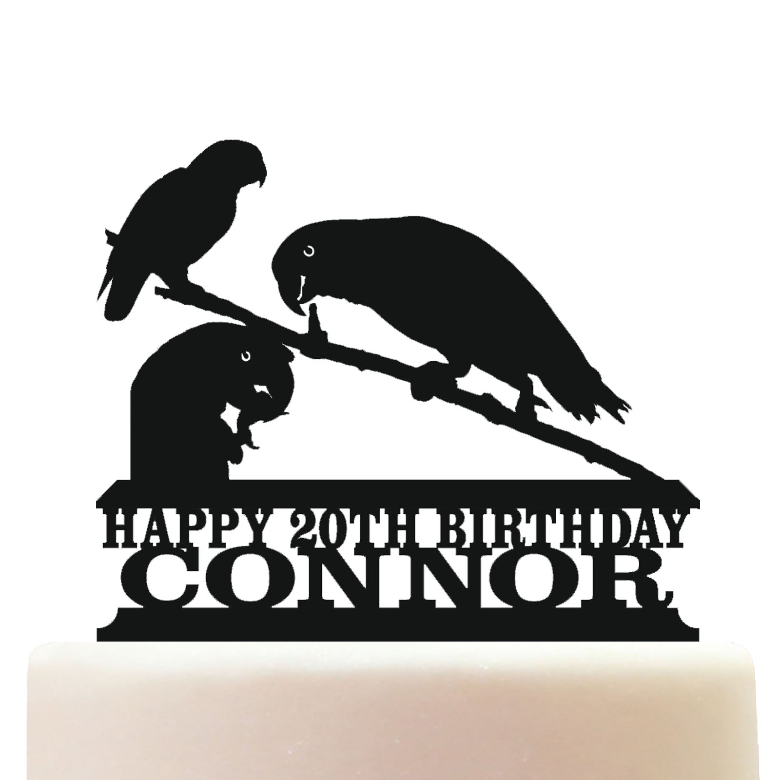 Parrot Cake Topper Decorations Personalized Acrylic