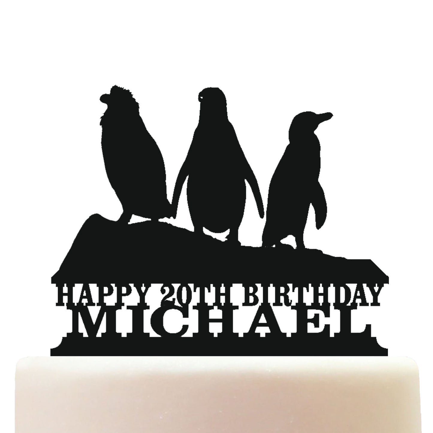 Penguin Cake Topper Decorations Personalized Acrylic