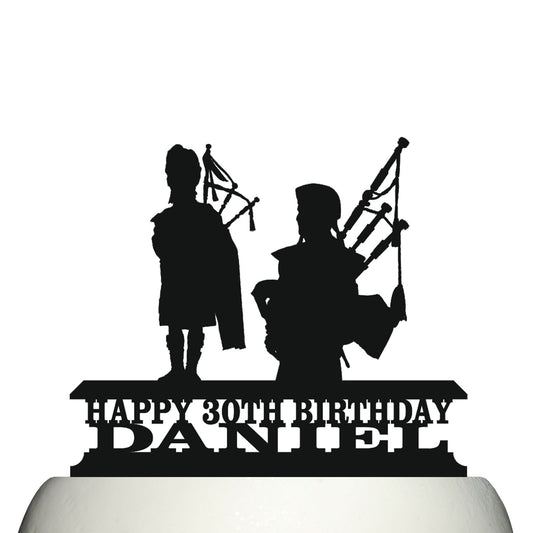 scottish bagpipes cake topper decorations personalized acrylic