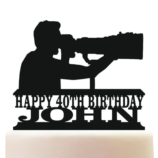 male zoom photography cake topper decorations personalized acrylic