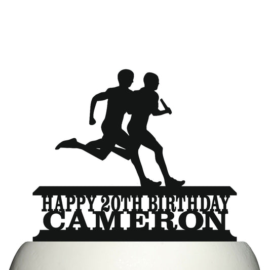 male relay sprint athlete cake topper decorations personalized acrylic