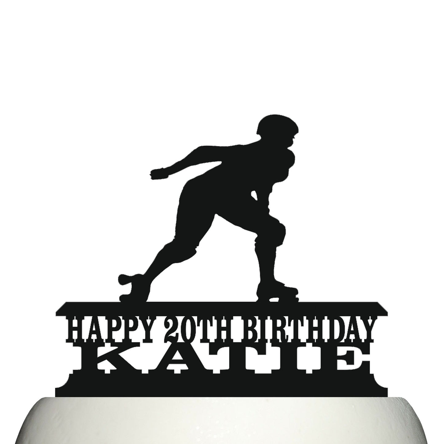 female roller skating cake topper decorations personalized acrylic