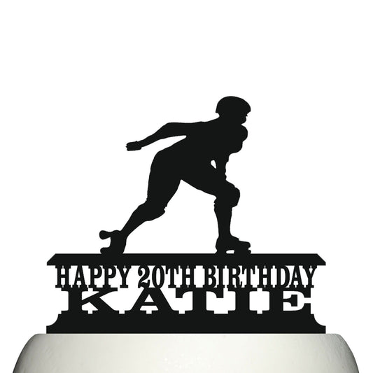 female roller skating cake topper decorations personalized acrylic