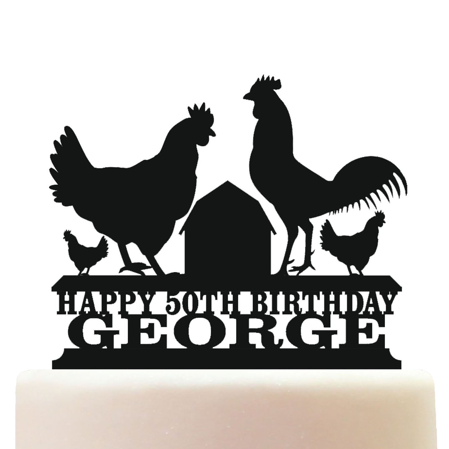 Rooster Cake Topper Decorations Personalized Acrylic