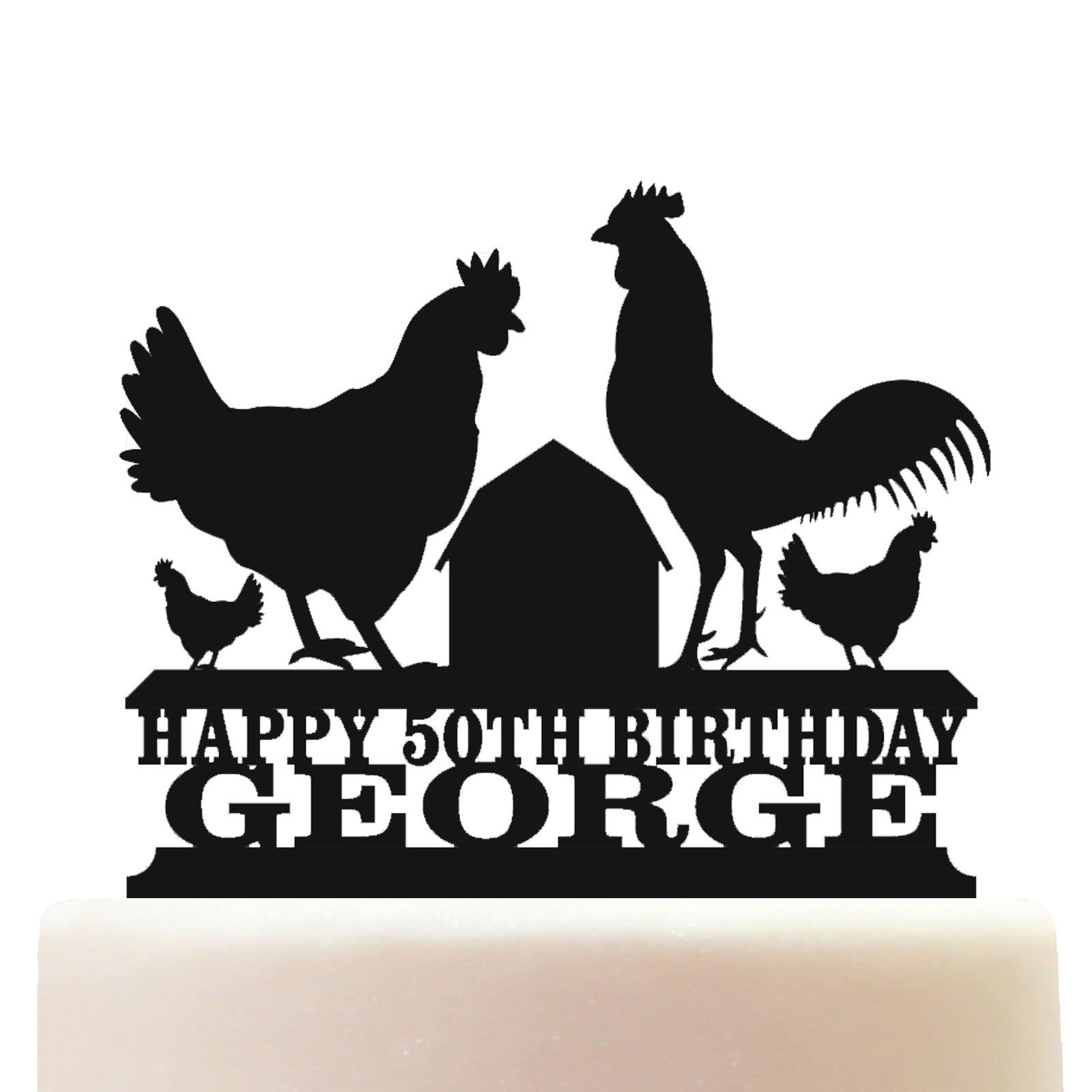 Rooster Cake Topper Decorations Personalized Acrylic