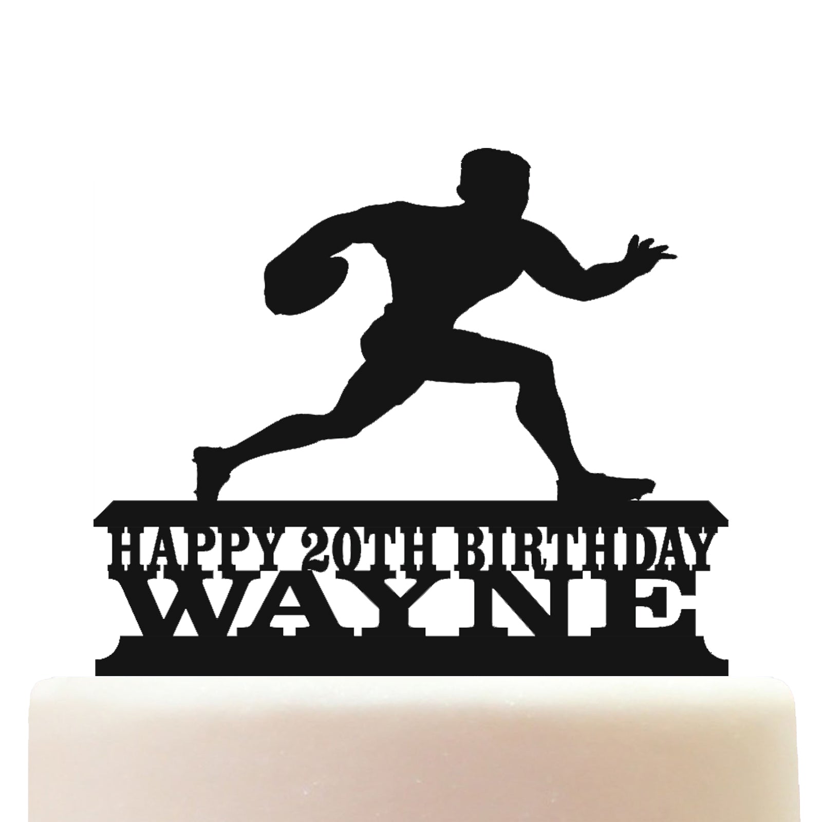 rugby player cake topper decorations personalized acrylic