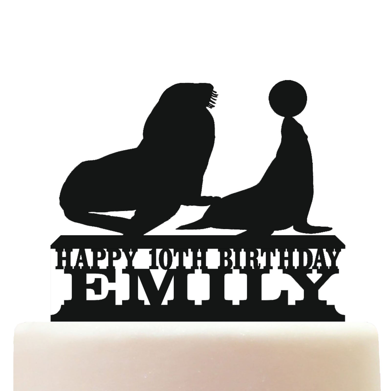 Seal Cake Topper Decorations Personalized Acrylic