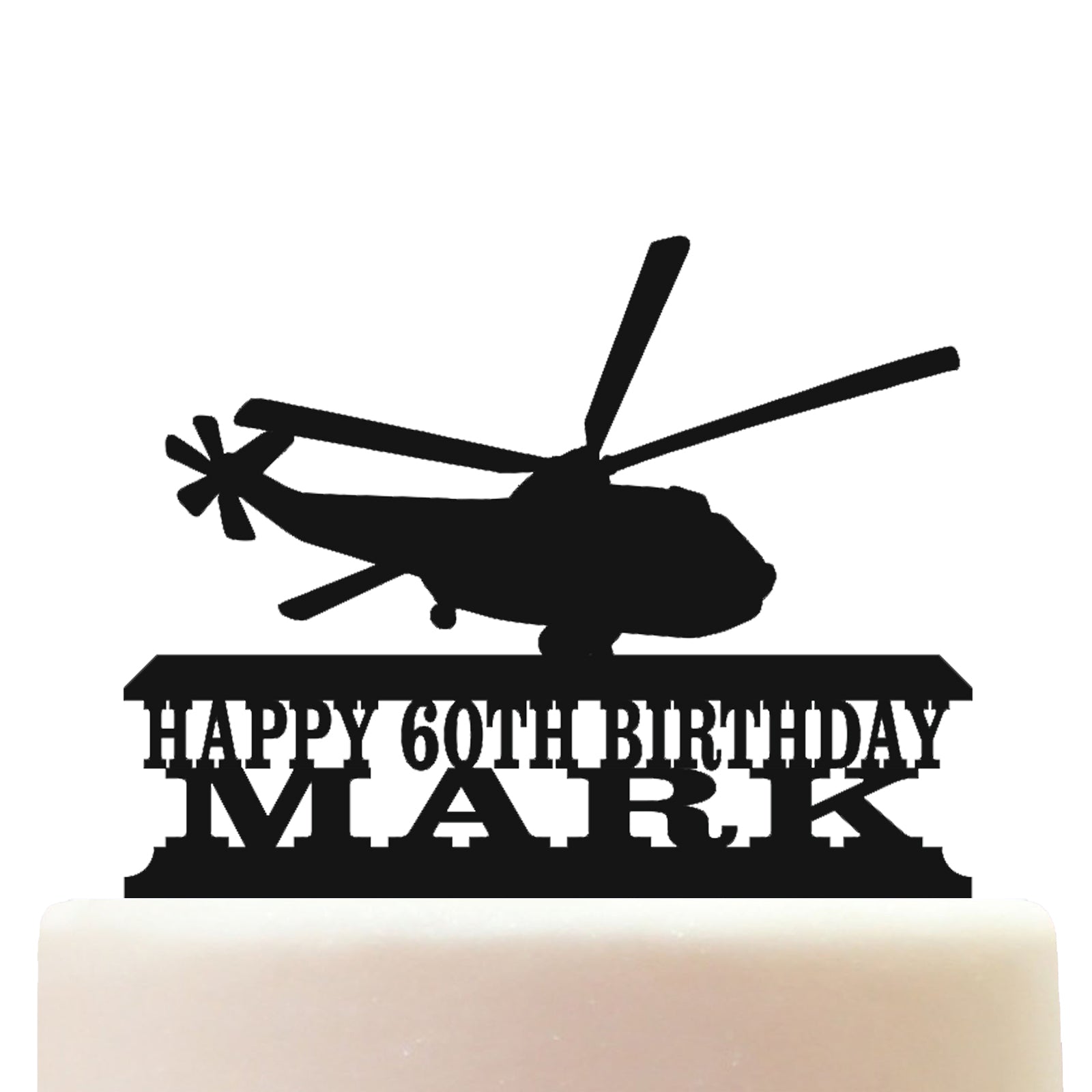 Sea King Military Helicopter Cake Topper Decorations Personalized Acrylic