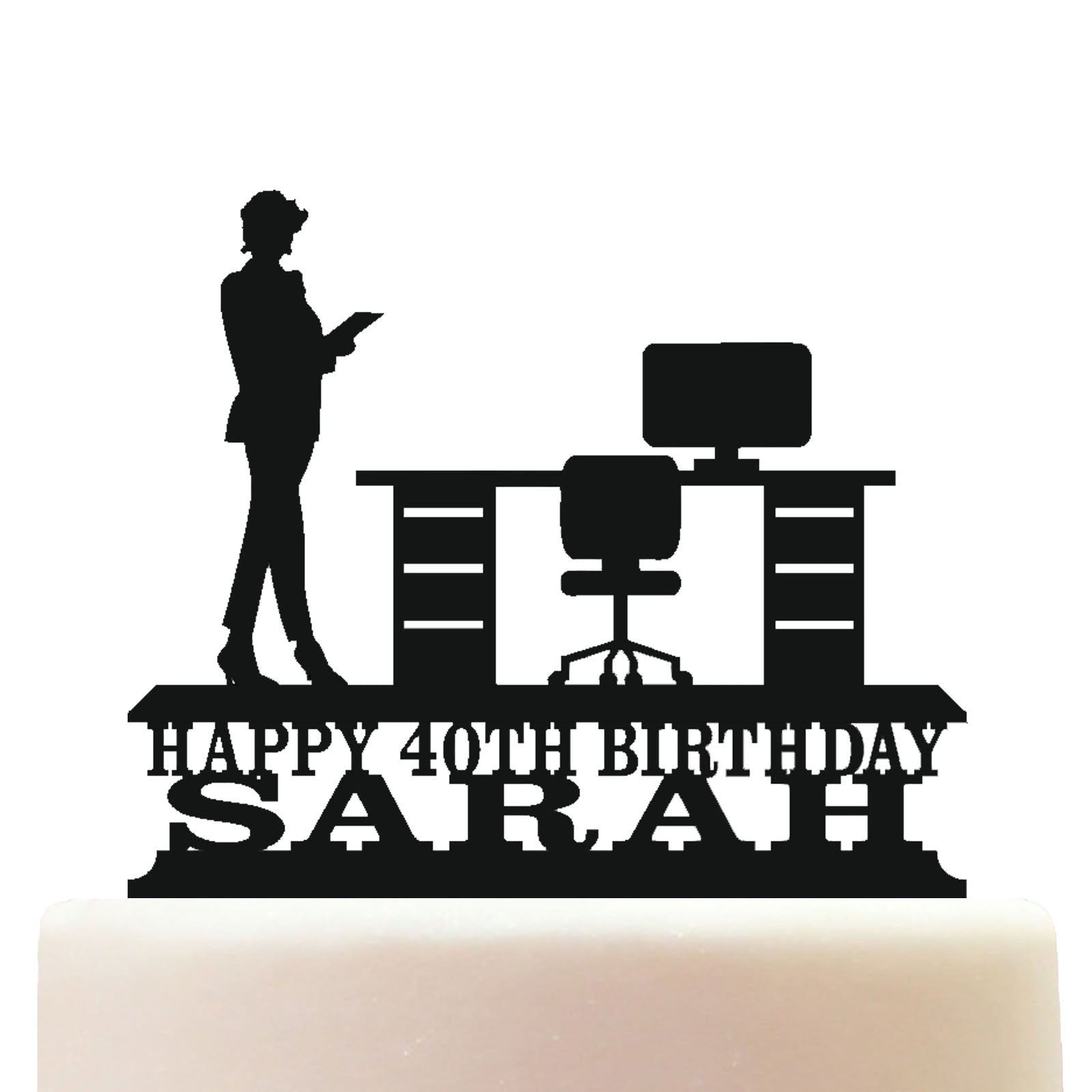 office secretary cake topper decorations personalized acrylic