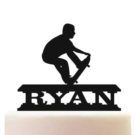 male skateboarding cake topper decorations personalized acrylic