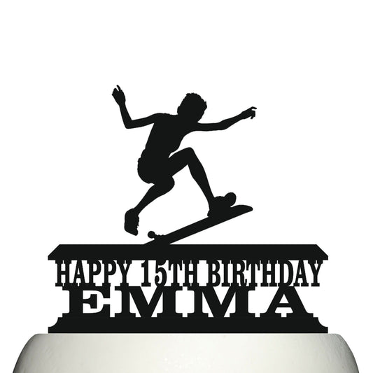 female skateboarding cake topper decorations personalized acrylic