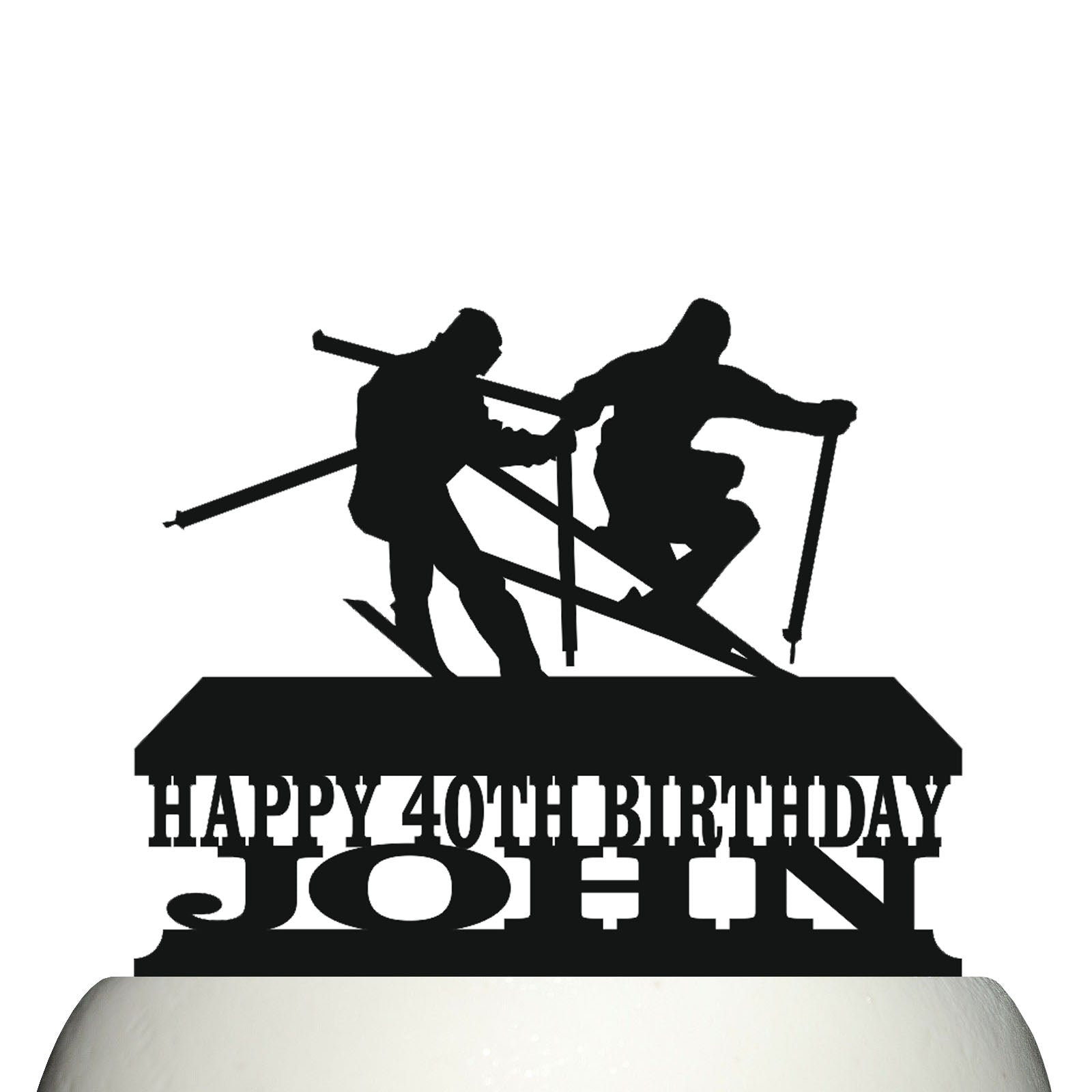 skiing cake topper decorations personalized acrylic