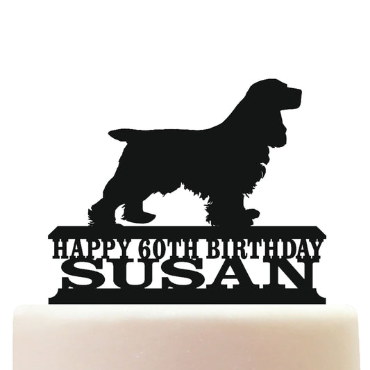 Spaniel Pet Dog Cake Topper Decorations Personalized Acrylic