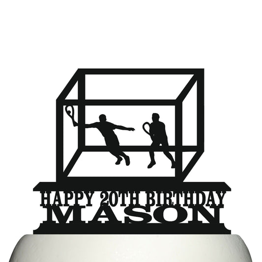 mens squash court cake topper decorations personalized acrylic