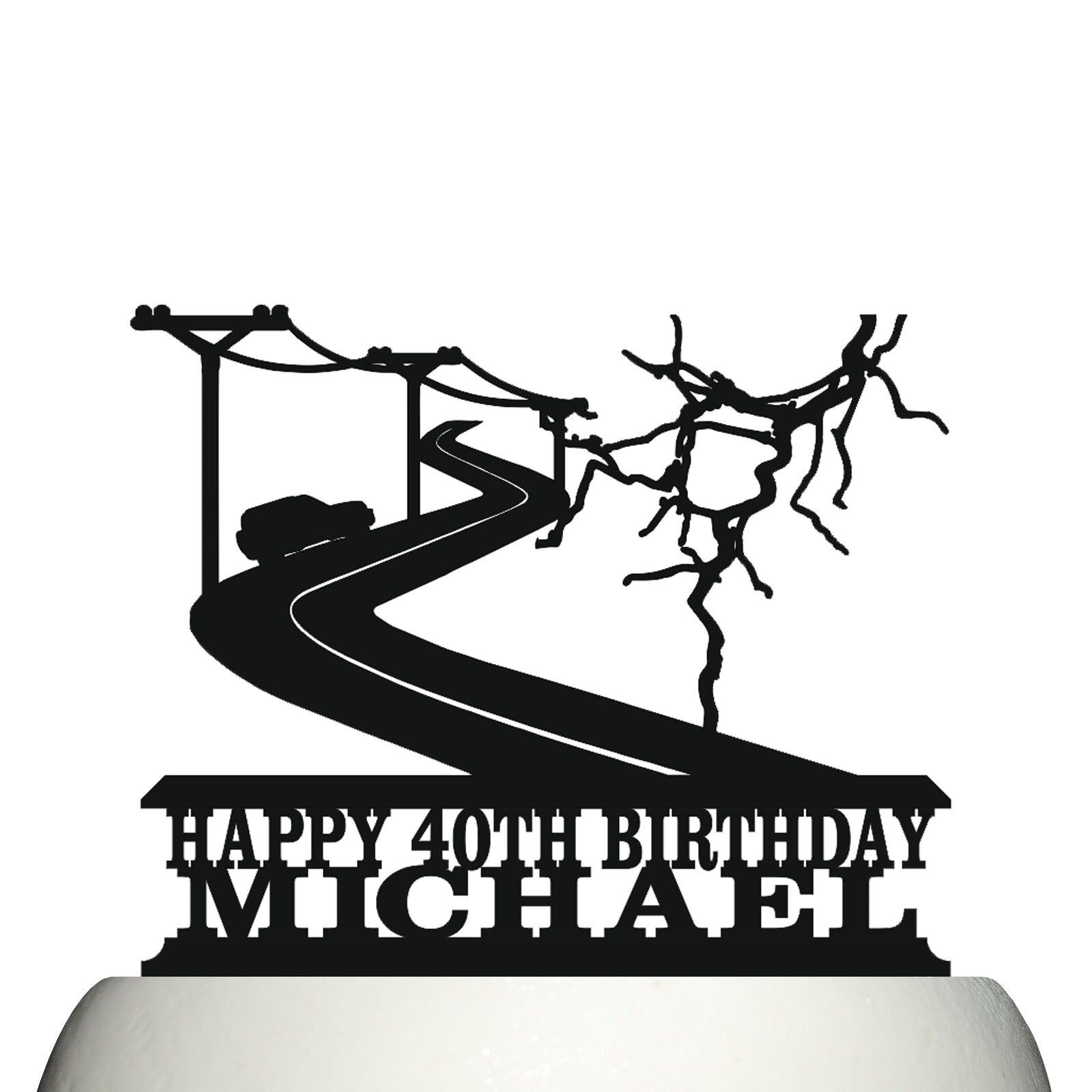 storm chasers lightning cake topper decorations personalized acrylic