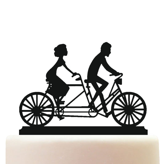 tandem bicycle riders cake topper decorations personalized acrylic