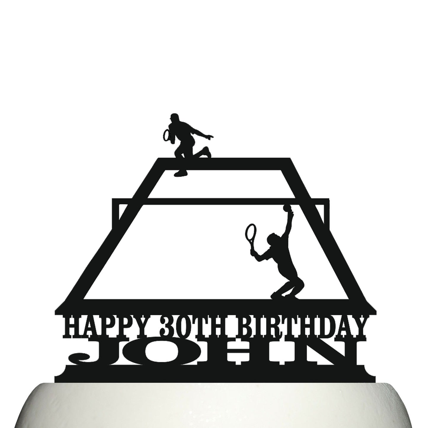 tennis mens court match cake topper decorations personalized acrylic