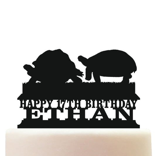 Tortoise Cake Topper Decorations Personalized Acrylic