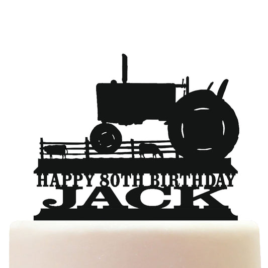 Tractor Vintage Cake Topper Decorations Personalized Acrylic